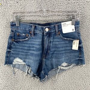 Aero‎ Vintage High Rise Shorty 2.5" Non-Stretch Denim Women's Sz 0 NWT
